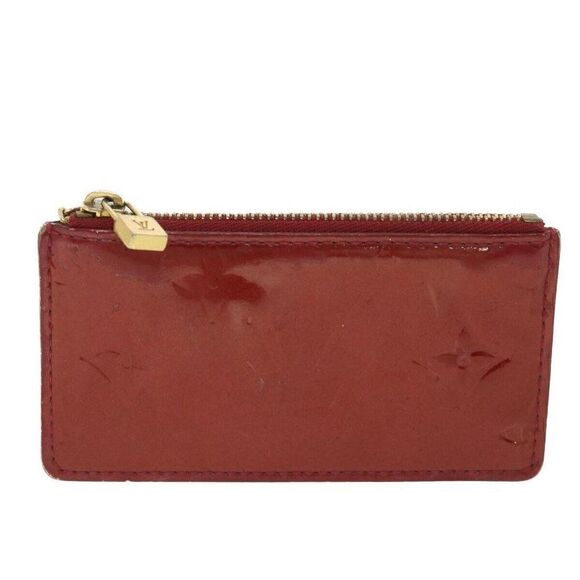 LOUIS VUITTON Monogram Vernis Pochette cree Coin Purse Red - Picture 13 of 15